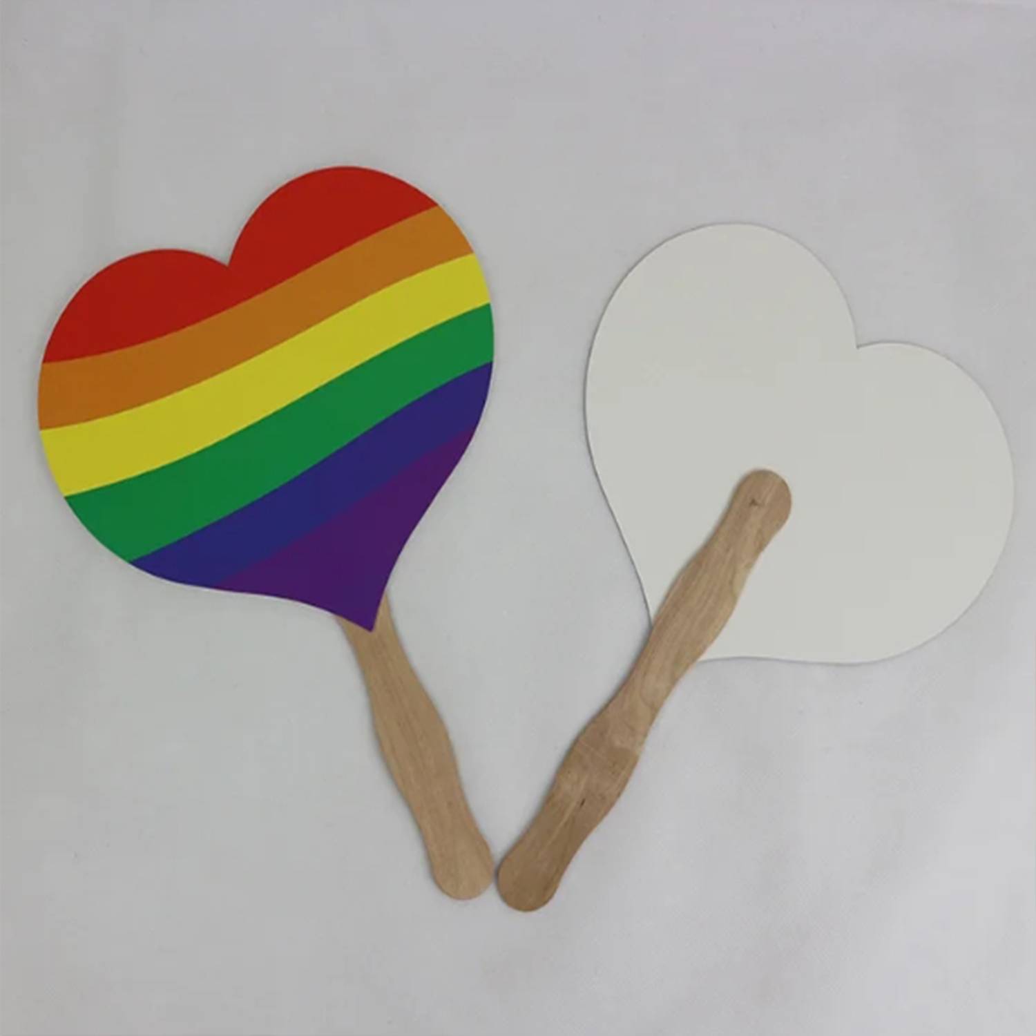 Rainbow Heart Paper Fan 4