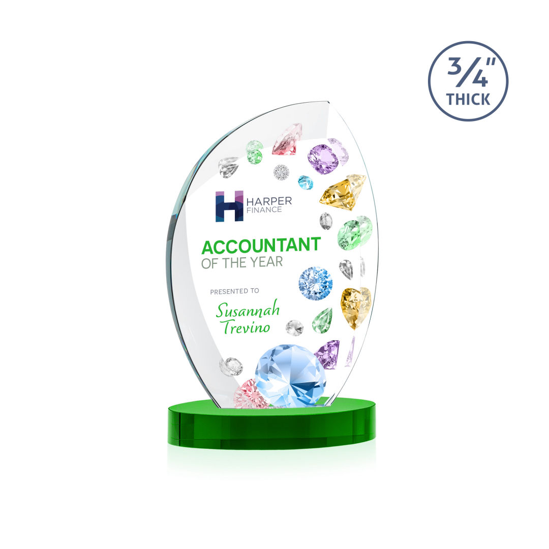 Wichita VividPrint™ Award on Alberton Base - Green 2