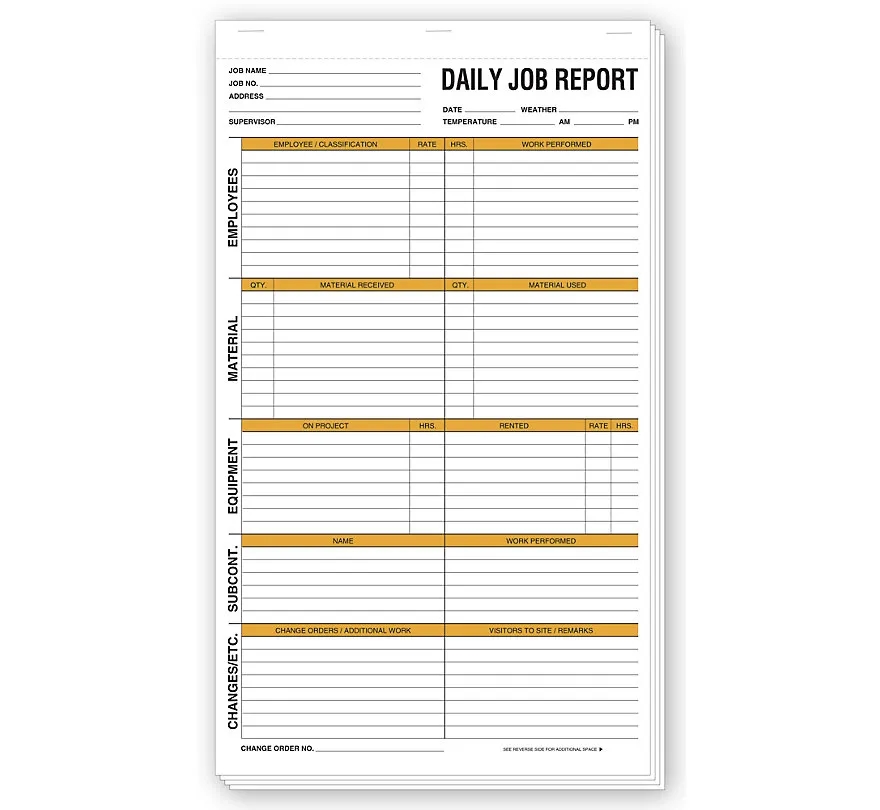 Daily Job Report Forms 1