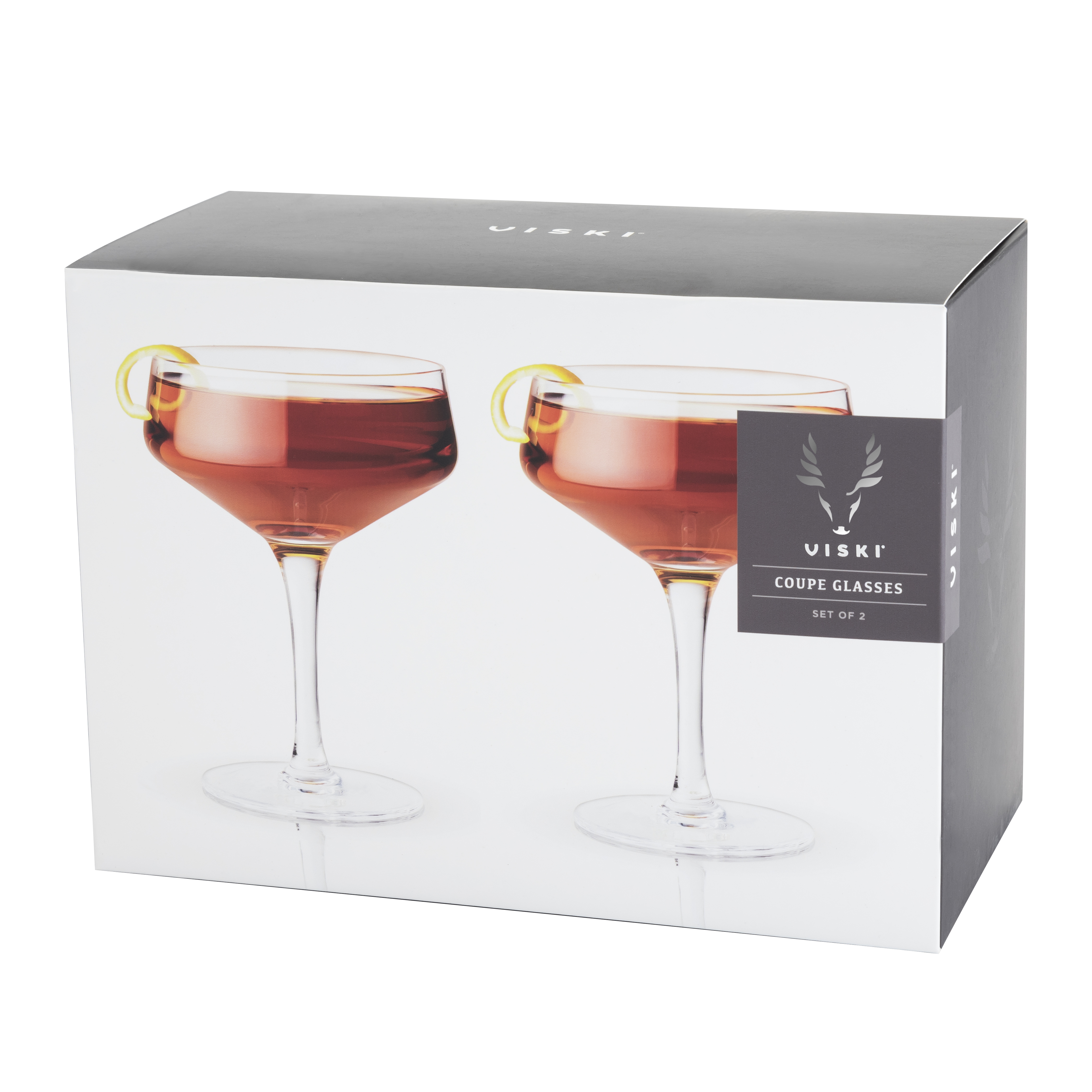 Viski® Raye Angled Crystal Coupe Glass, set of 2 10