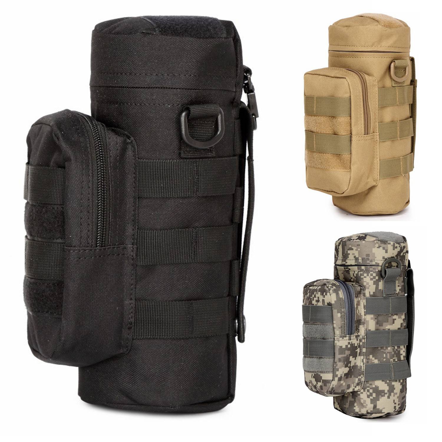 Polyester Tactical Water Bottle Bag w/ Pocket 8