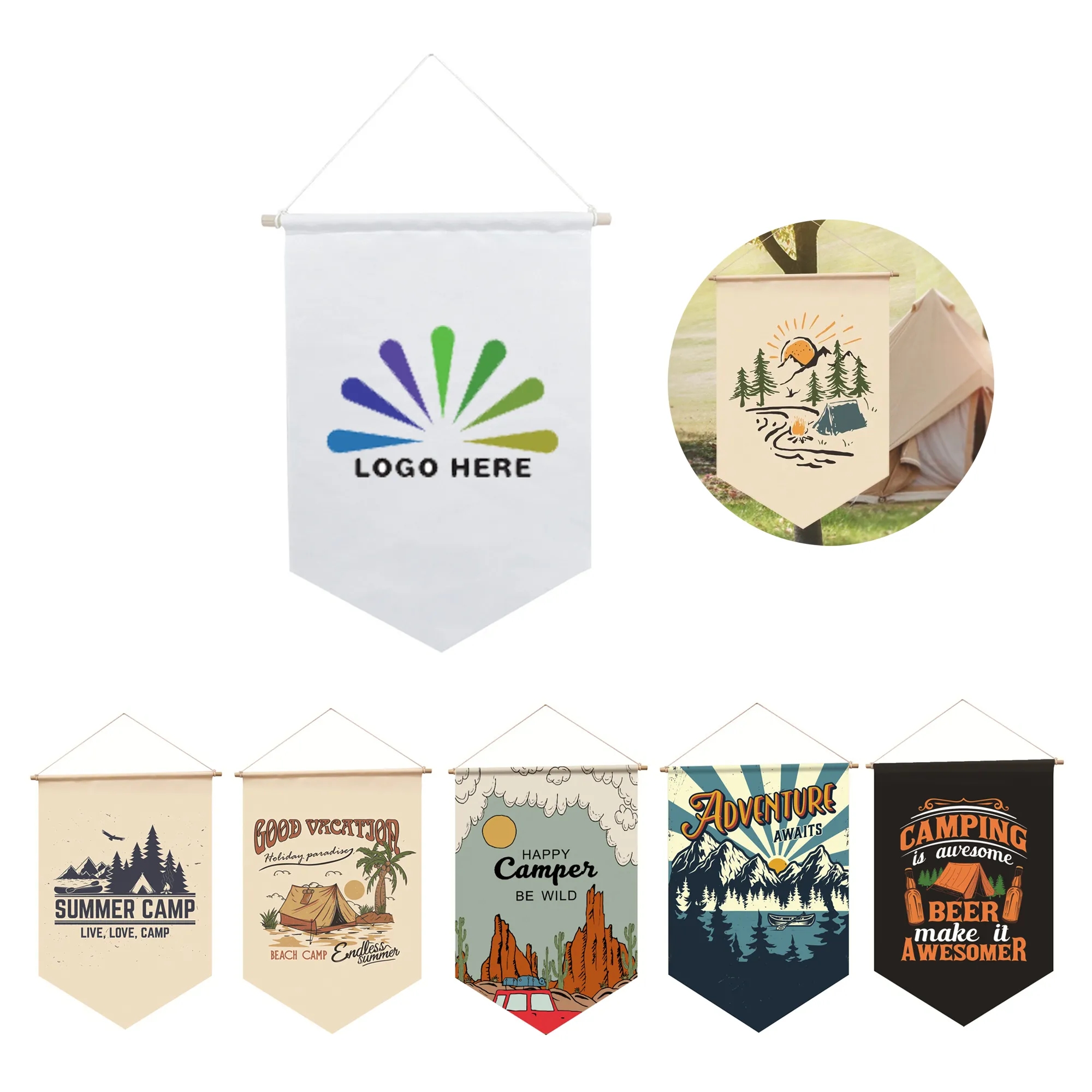 Hanging Oxford Cloth Camping Garden Flag MOQ20 2