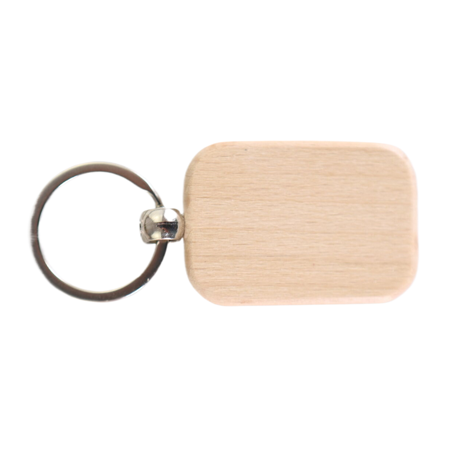 Rounded Rectangle Shape Wooden Keychain 2