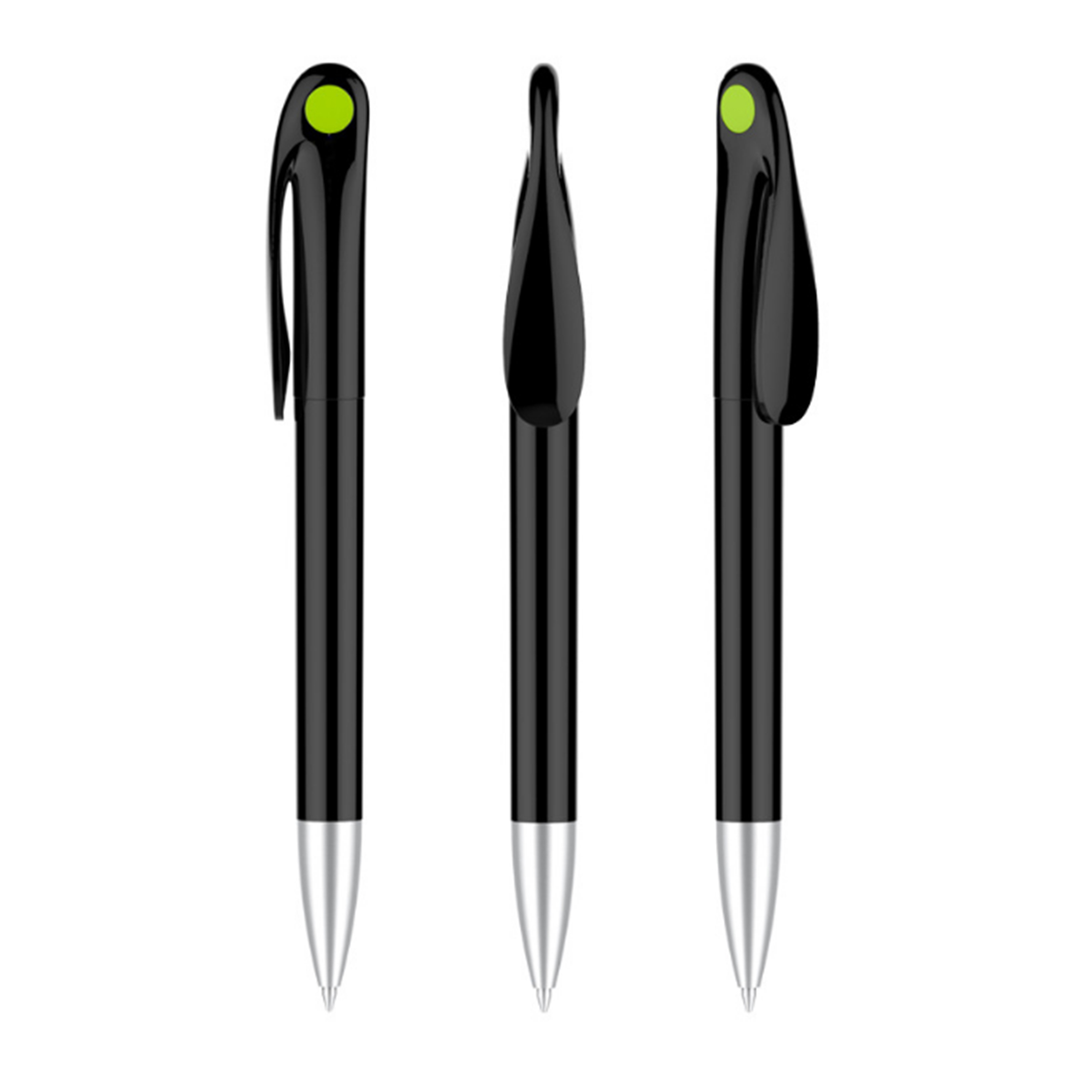 Durable Clip Plastic Black Ballpoint Pen 17