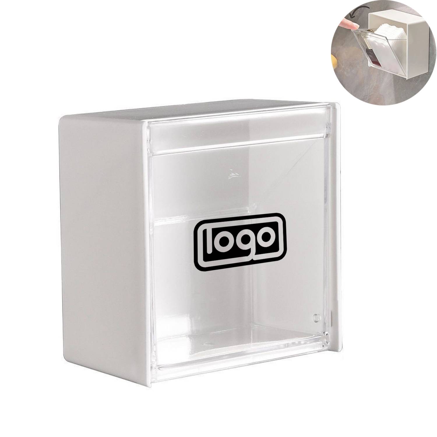 Dustproof Wall Mounted Plastic Flip Lid Organizer 1