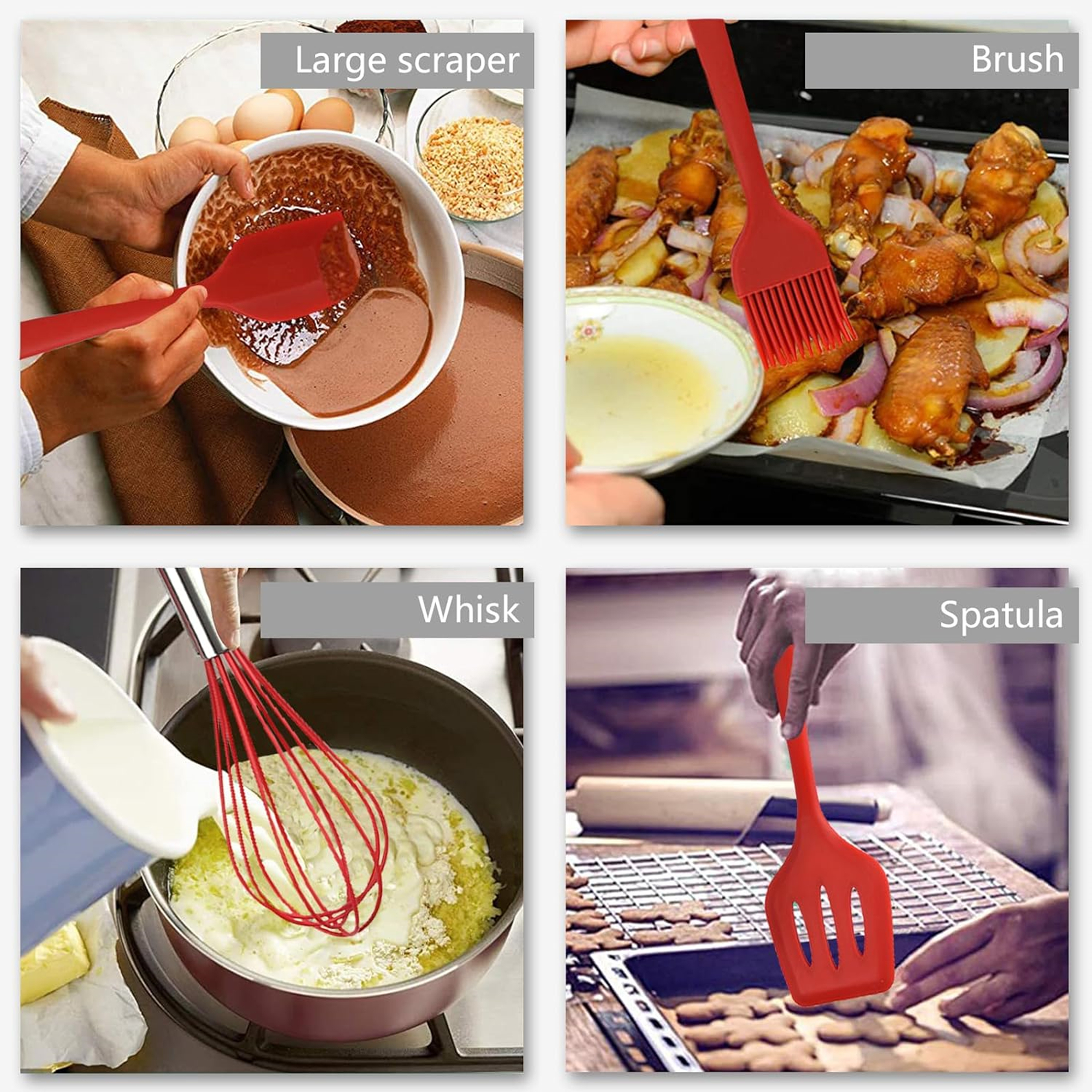 5 Pcs Kitchen Cooking Silicone Utensils Set 2