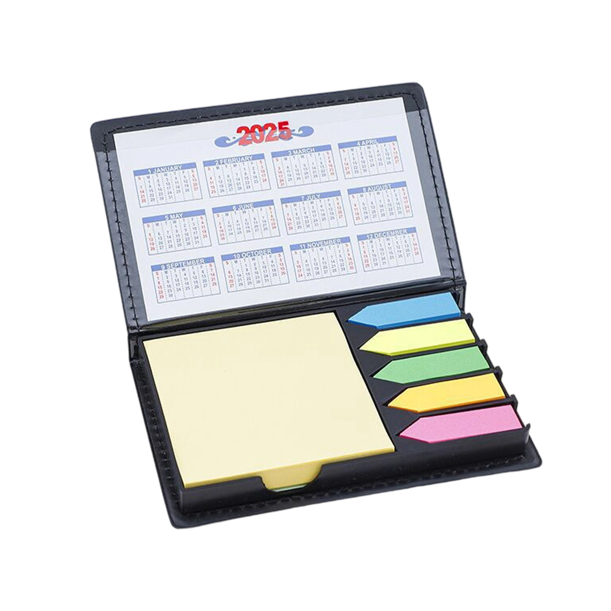 PU Leather Self Stick Note Pad Holder With Paper Set 5.12" x 4.13" x 0.79" 1