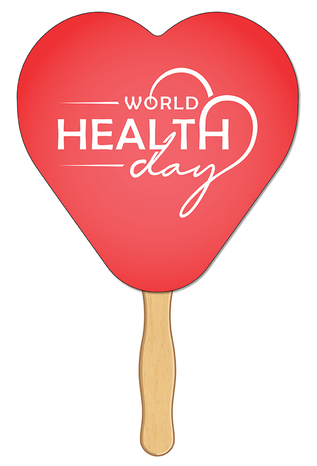 HAND FANS - Full Color, Heart Shaped Hand Fan 5