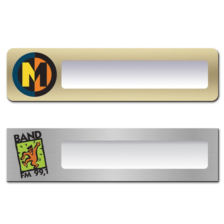 The Orion full color metallic reusable name plate 2"x8" 4