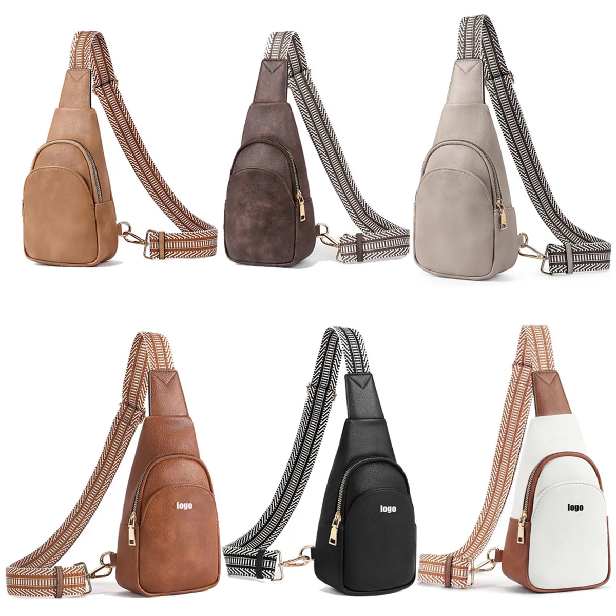 Small Leather Crossbody Fanny Packs Chest Sling Bag 4