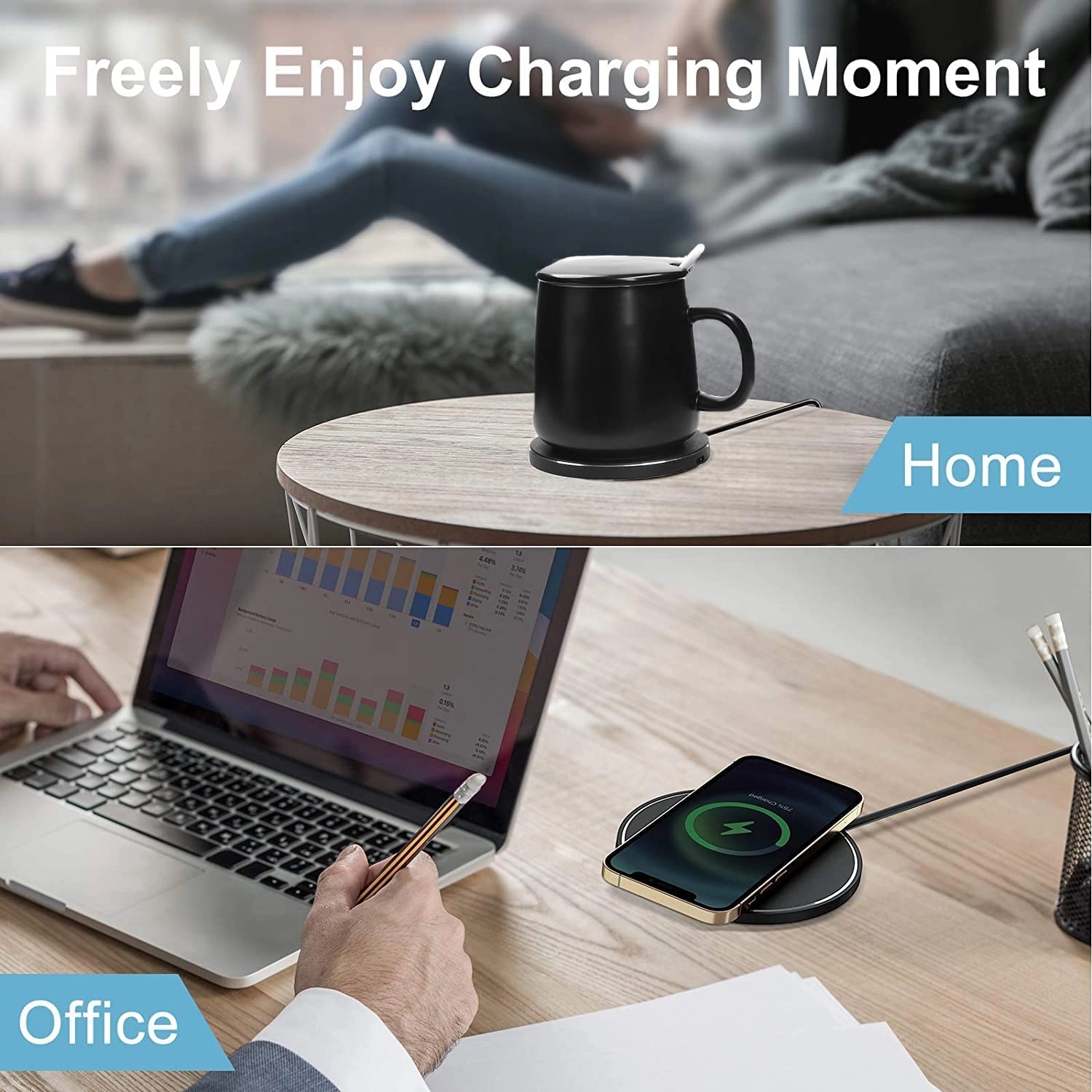 2 in 1 Smart Coffee Mug Warmer with Wireless Charger 1