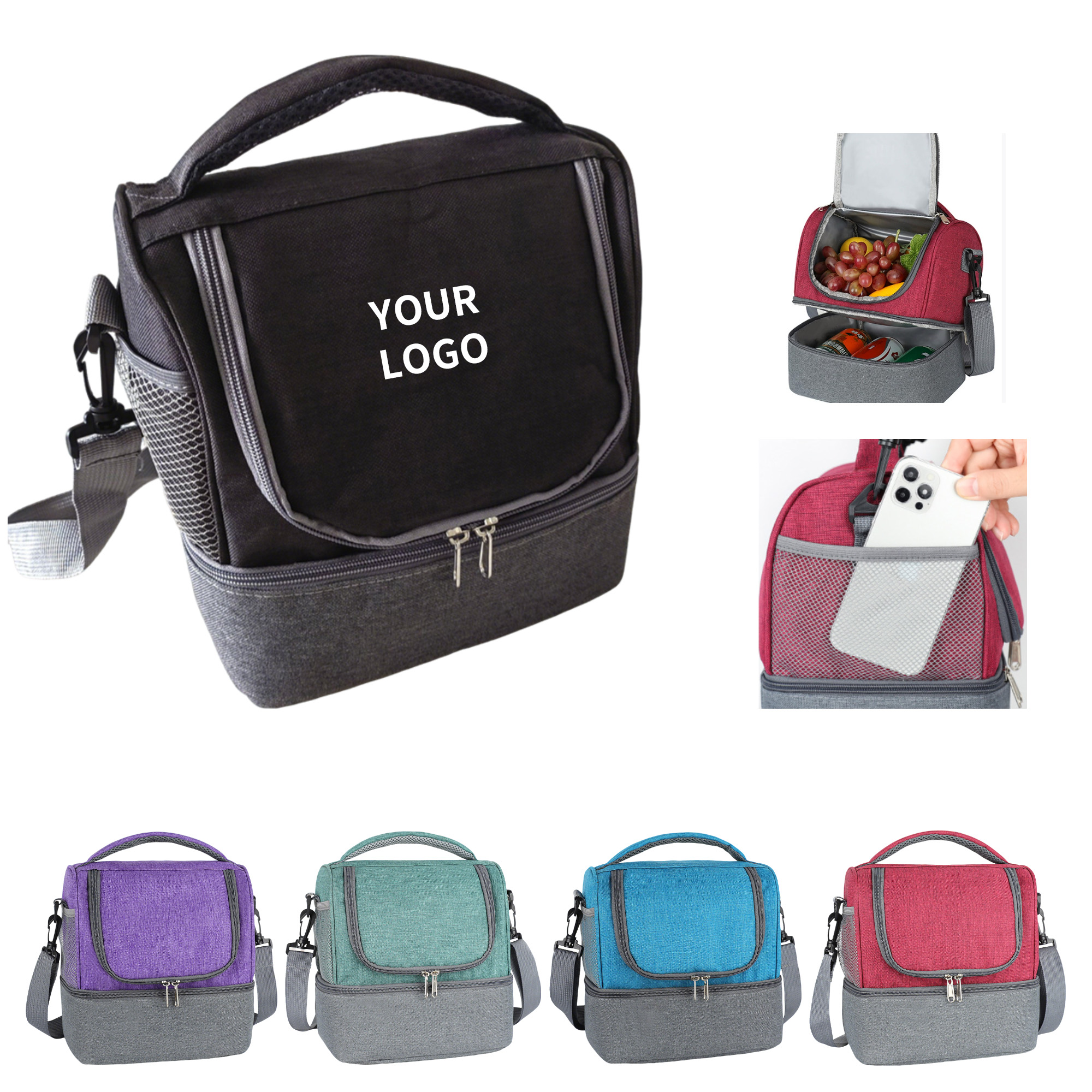 Double Layer Lunch Cooler Oxford Cloth With Peva Lining 2