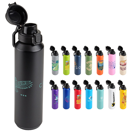 Nexus 27 oz Recycled Aluminum Bottle with Flip-Top Lid and Carabiner 20
