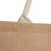 Jute Shopper Tote with Recycled Cotton Pocket, custom tote bag with logo imprint 7