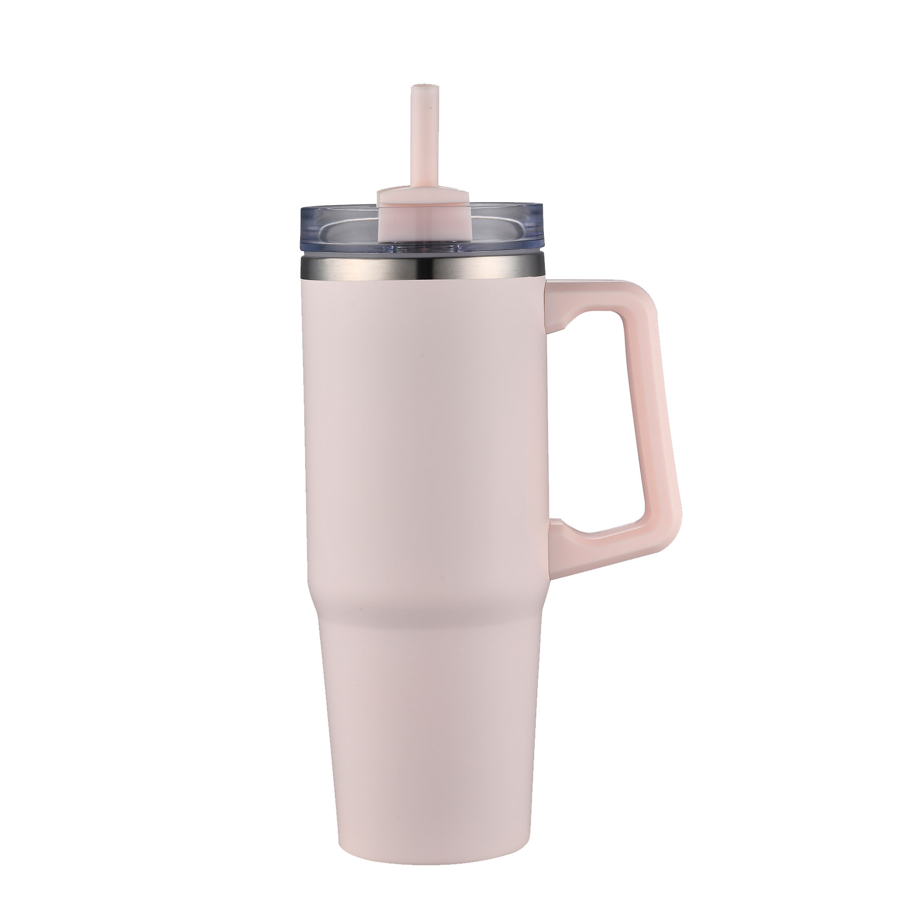 30 oz. Two Tone Travel Handle Mug with Twist Closure Straw Lid 20
