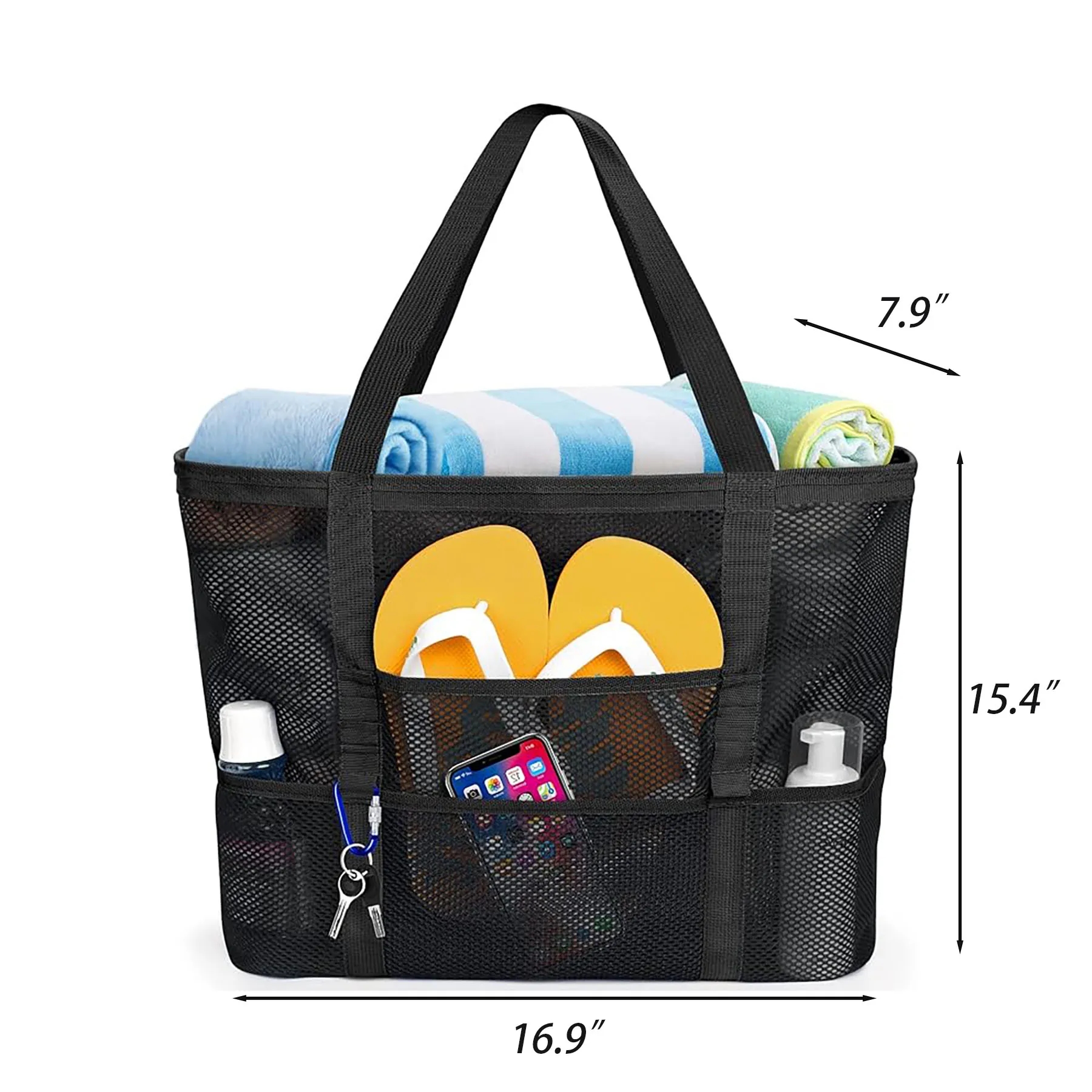 Mesh Beach Bag, custom tote bag with logo imprint 6