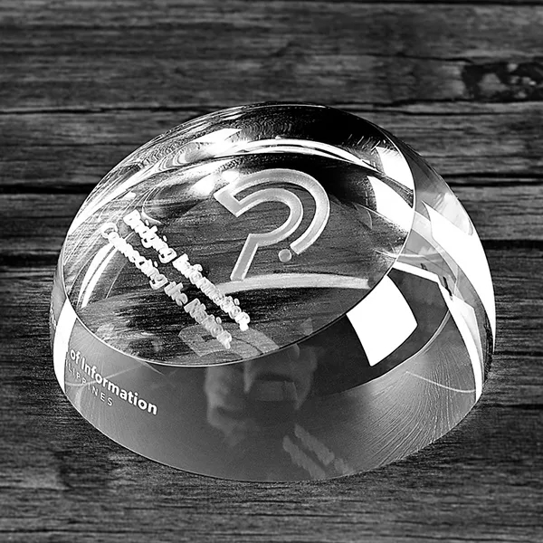Slant Top Crystal Glass Dome Paperweight 4
