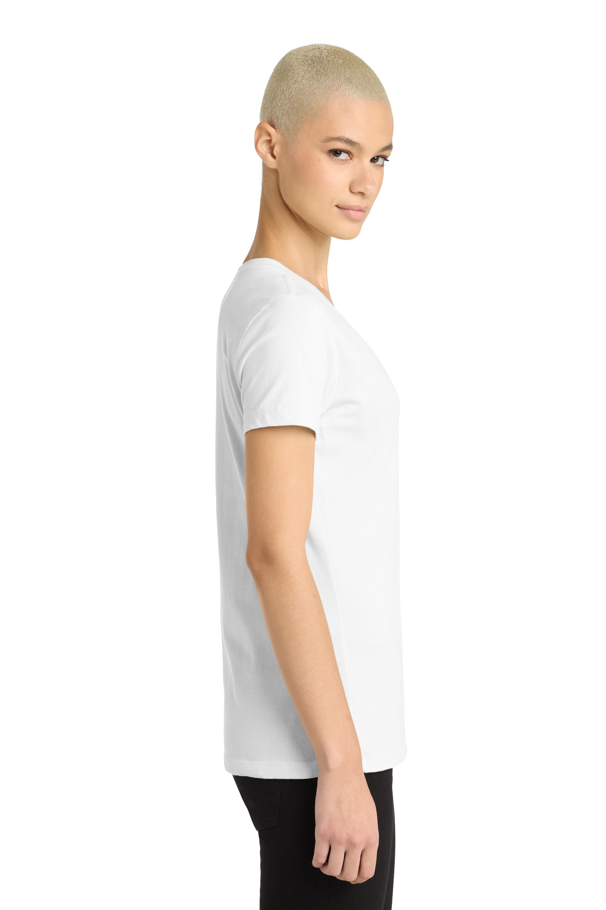 District - Women's Perfect Weight V-Neck Tee. DM1170L 125