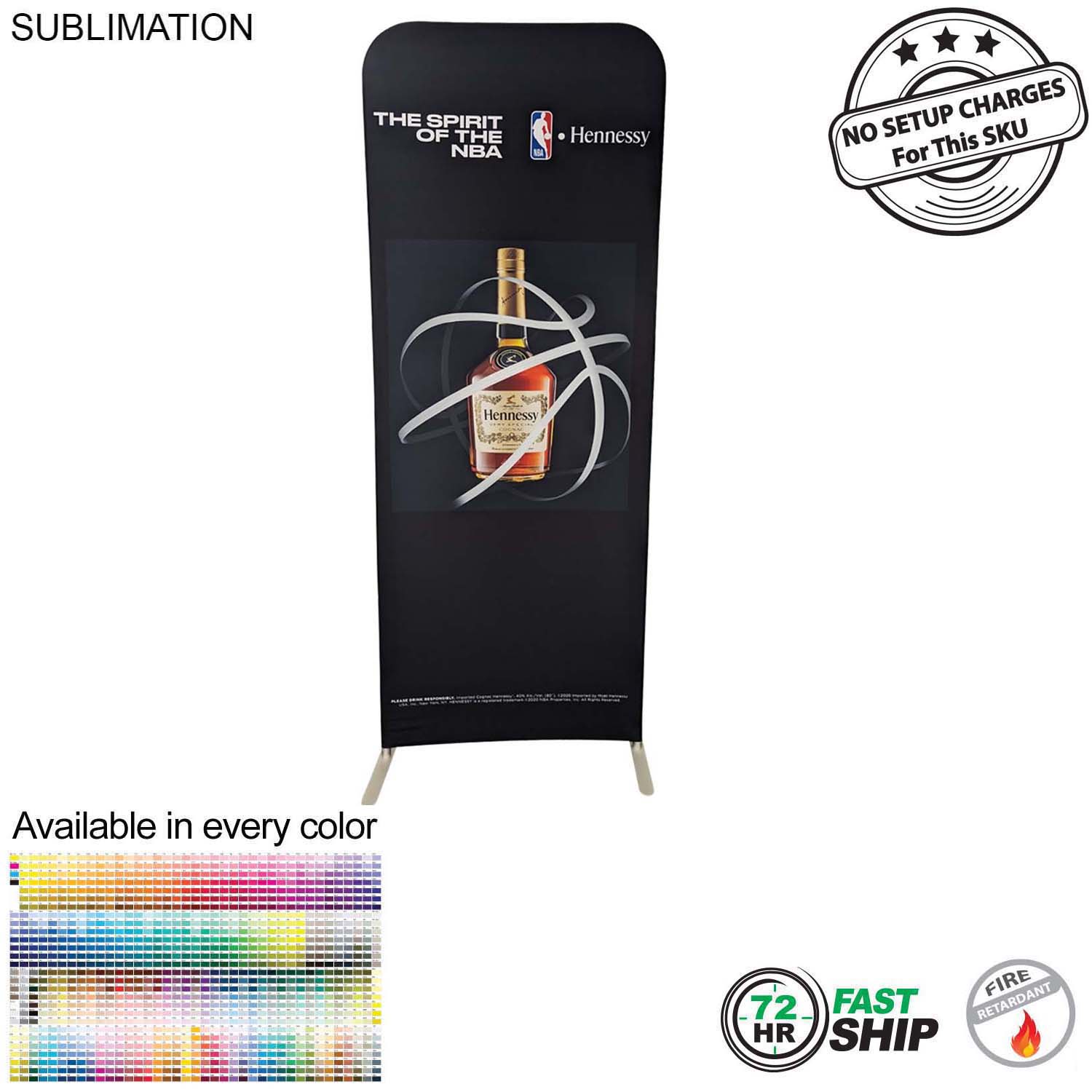 72 Hr Fast Ship -2'W x 78"H EuroFit Tension Fabric Banner Display Kit, Graphics Double Sided 19