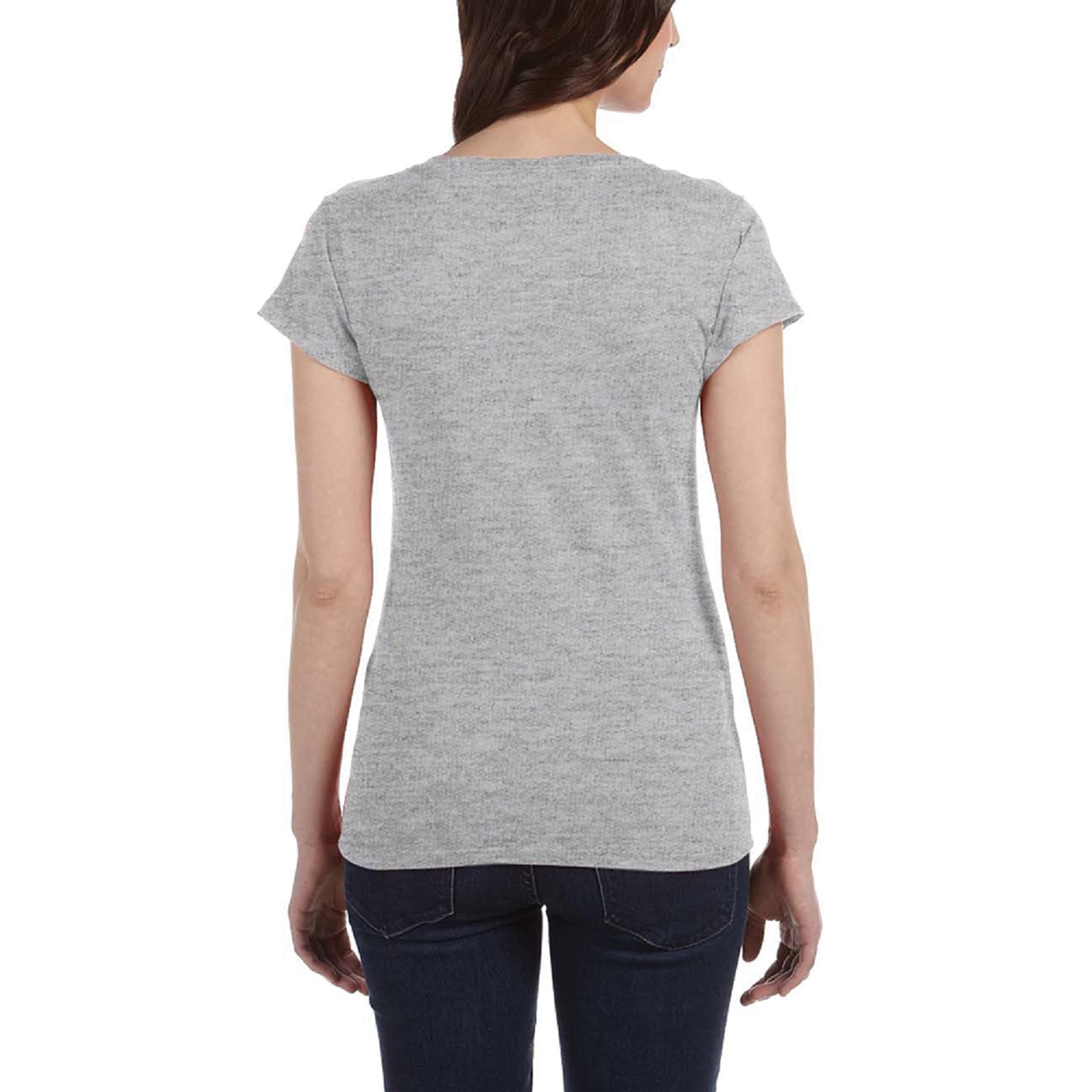 Ladies Preshrunk Cotton V-Neck T-Shirt 11