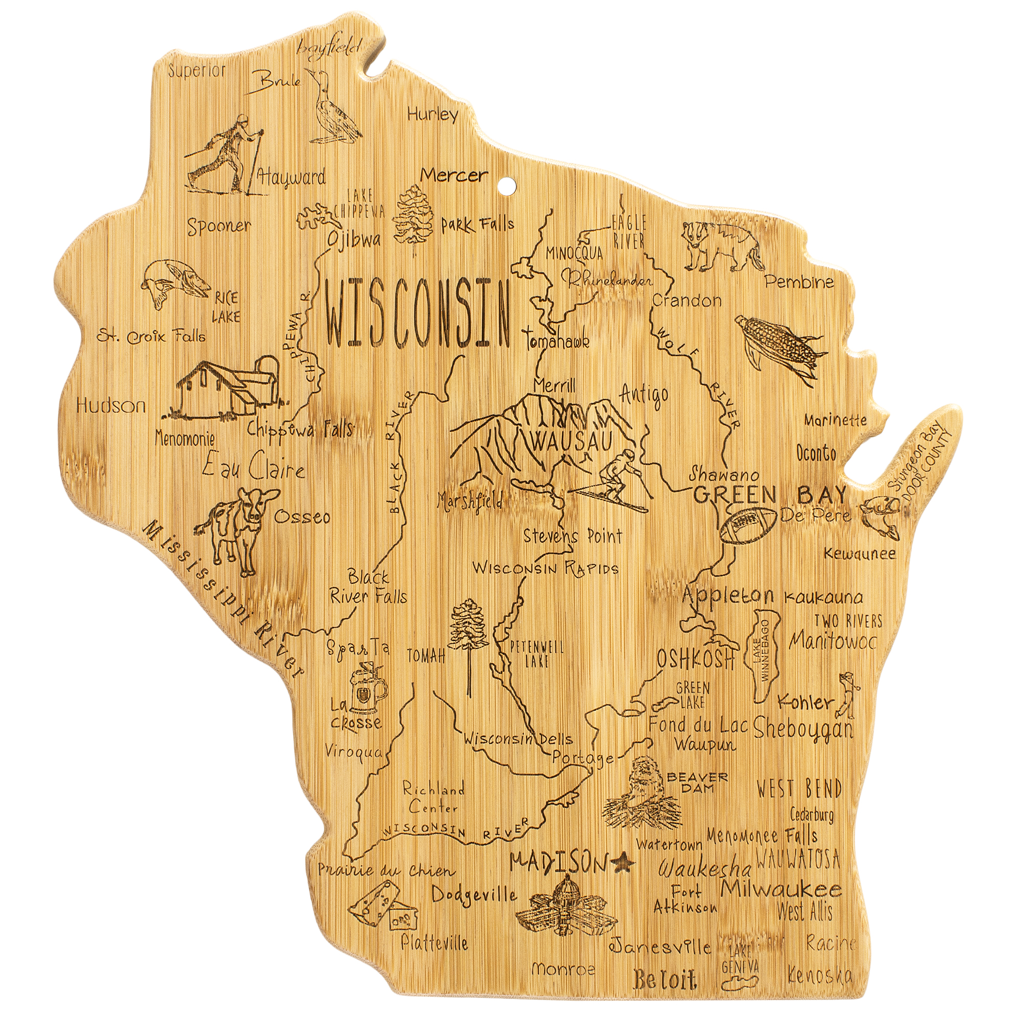Destination Wisconsin Cutting & Serving Board 4