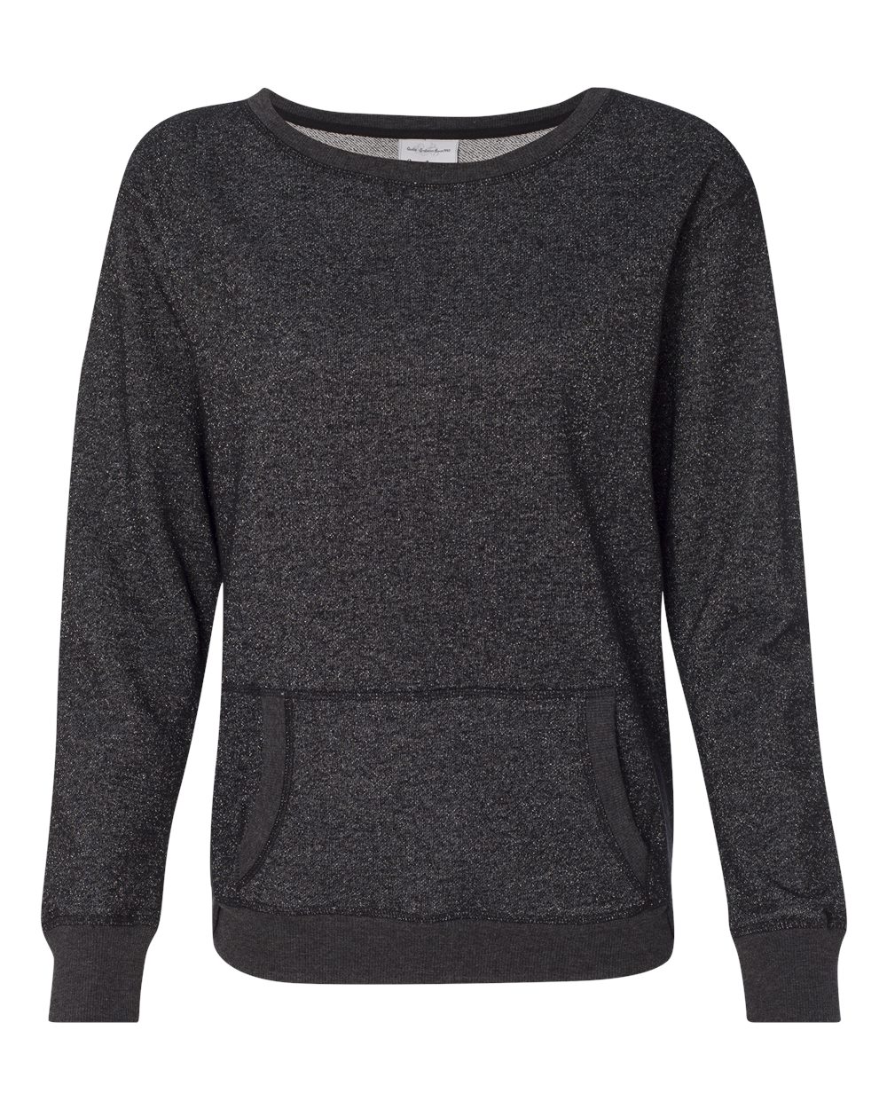 Women's Glitter French Terry Wide Neck Sweatshirt - 8867 5