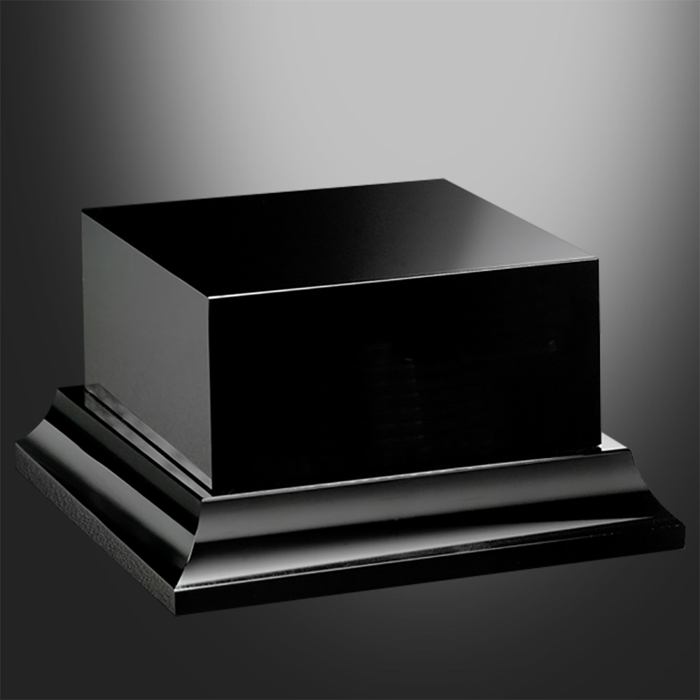 Black Glass Base - Square Tiered 2