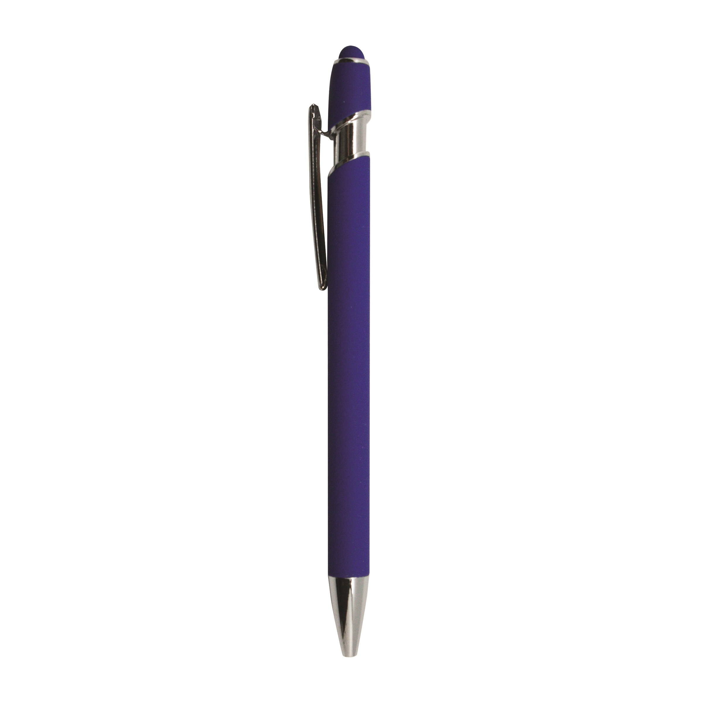 Soft Rubber Finish Click Metal Ballpoint Stylus Pen 3
