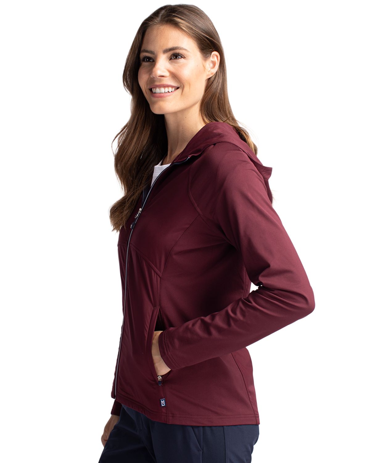 Cutter & Buck Adapt Recycled Soft Knit Stretch Womens Hybrid Full Zip Jacket 20
