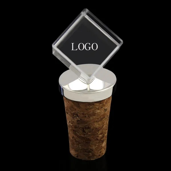 Square Crystal Wine Stopper 1