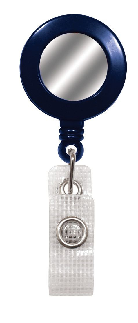 Round Solid Opaque Clip On Fast Ship Plastic Badge Reel (Blue) 1