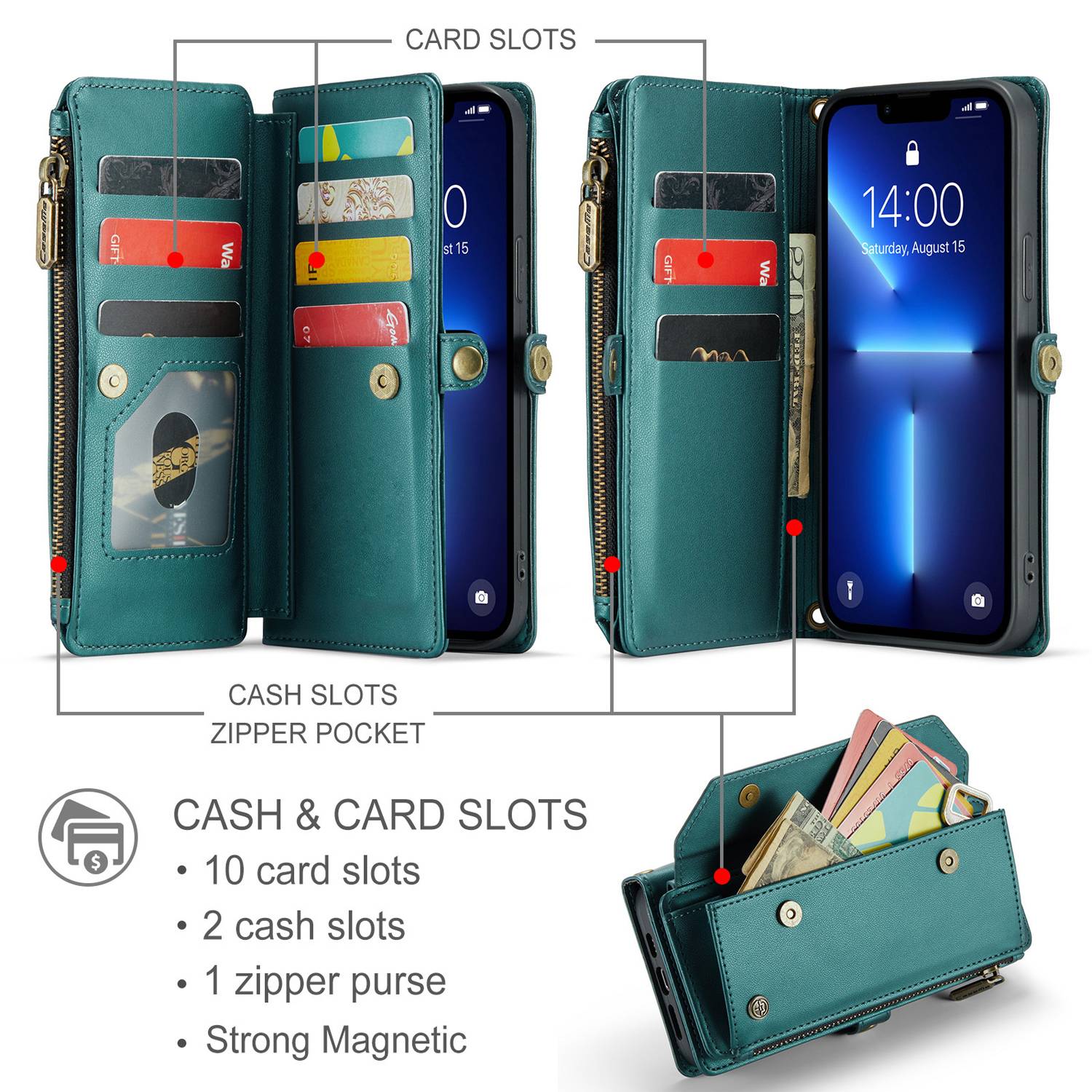 Apple 15promax Diagonal Zipper Bag Phone Protective Case 4