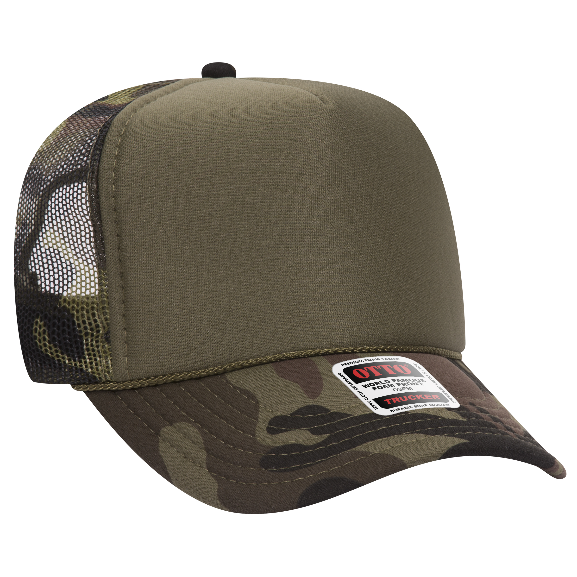 OTTO CAP® 5 Panel High Crown Mesh Back Trucker Hat 229