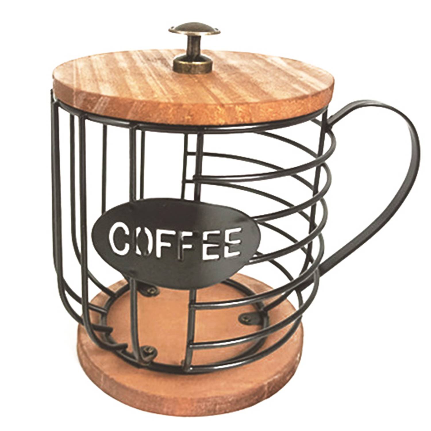 Coffee Pod Holder W/ Wooden Lid 7