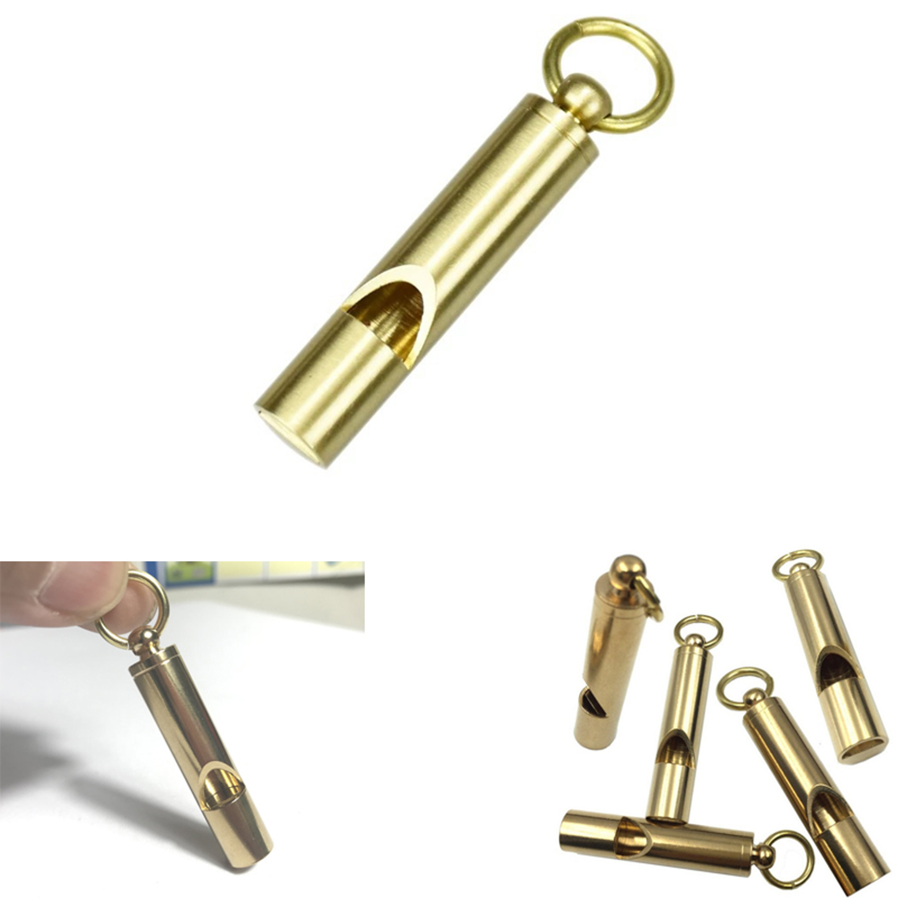 Portable Brass Whistle Emergency Survival Whistle with Key Ring 1