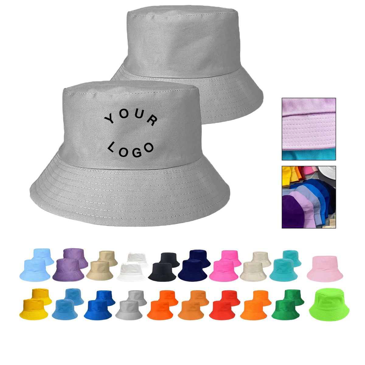 Poly Cotton Unisex Bucket Hat with Wide Brim Design 2