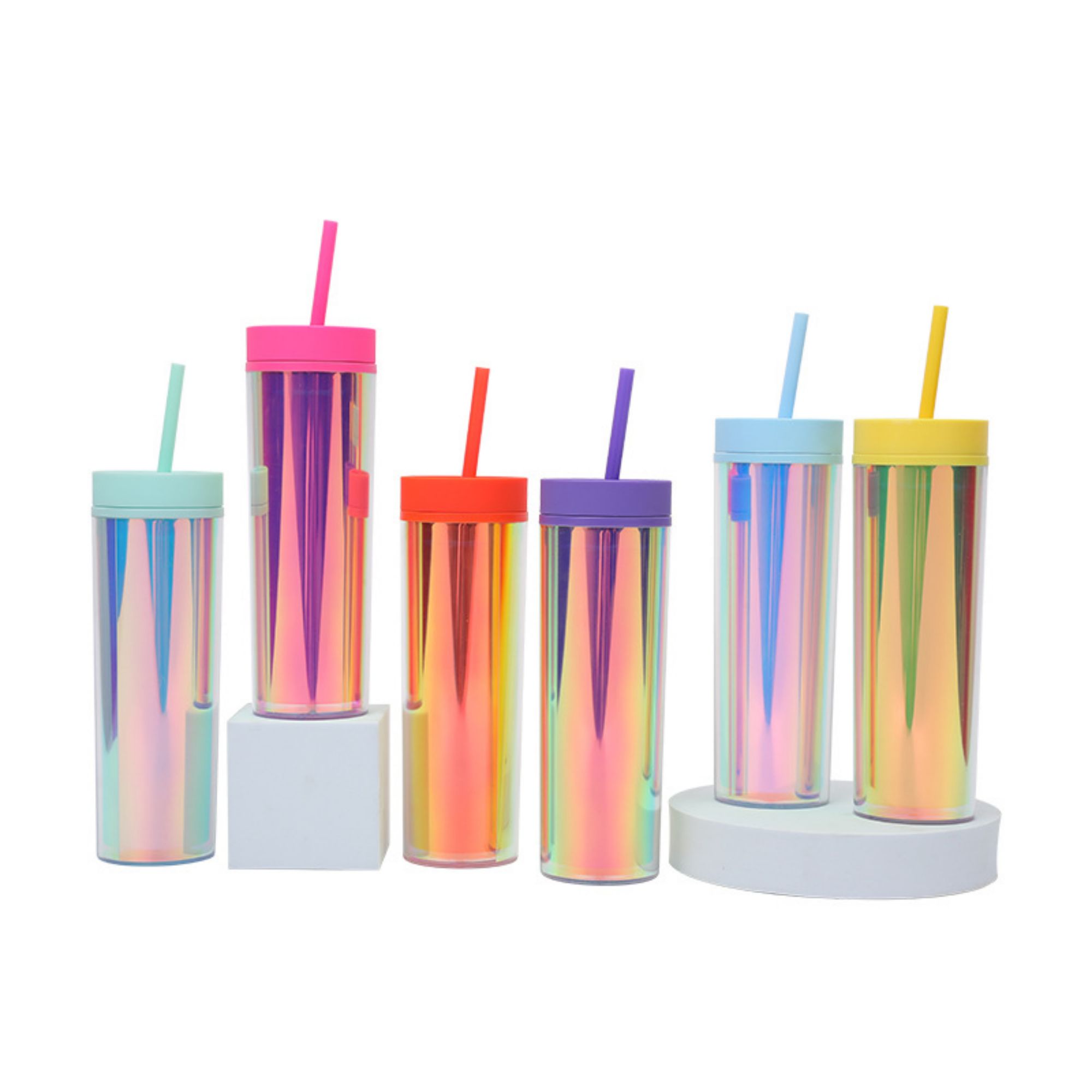 16 oz Colorful Portable Straw Cup