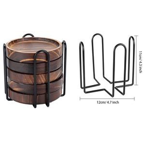 5 Pcs Wooden Coaster Set for Drinks 2