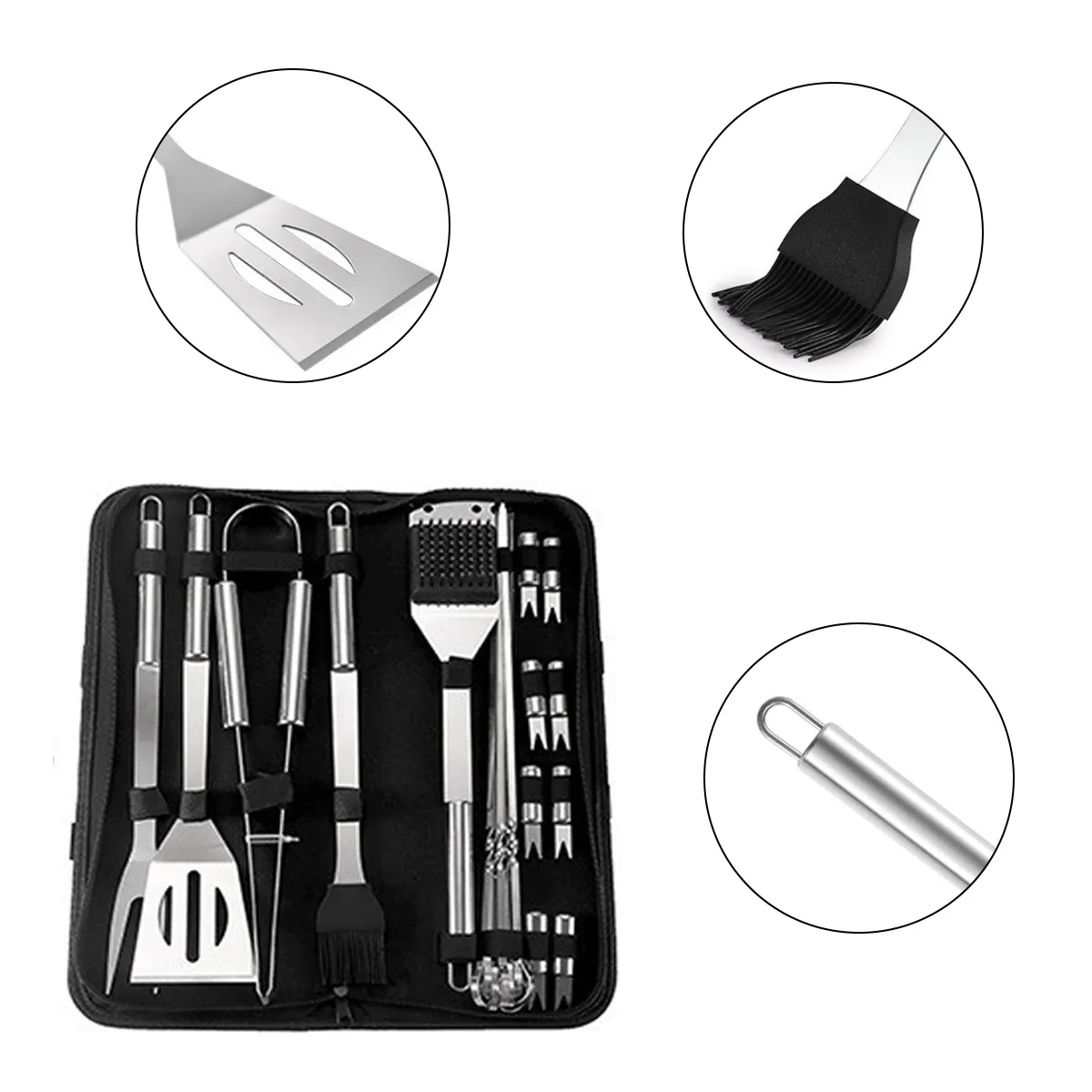 Stainless Steel BBQ Tool Set with Portable Case 2