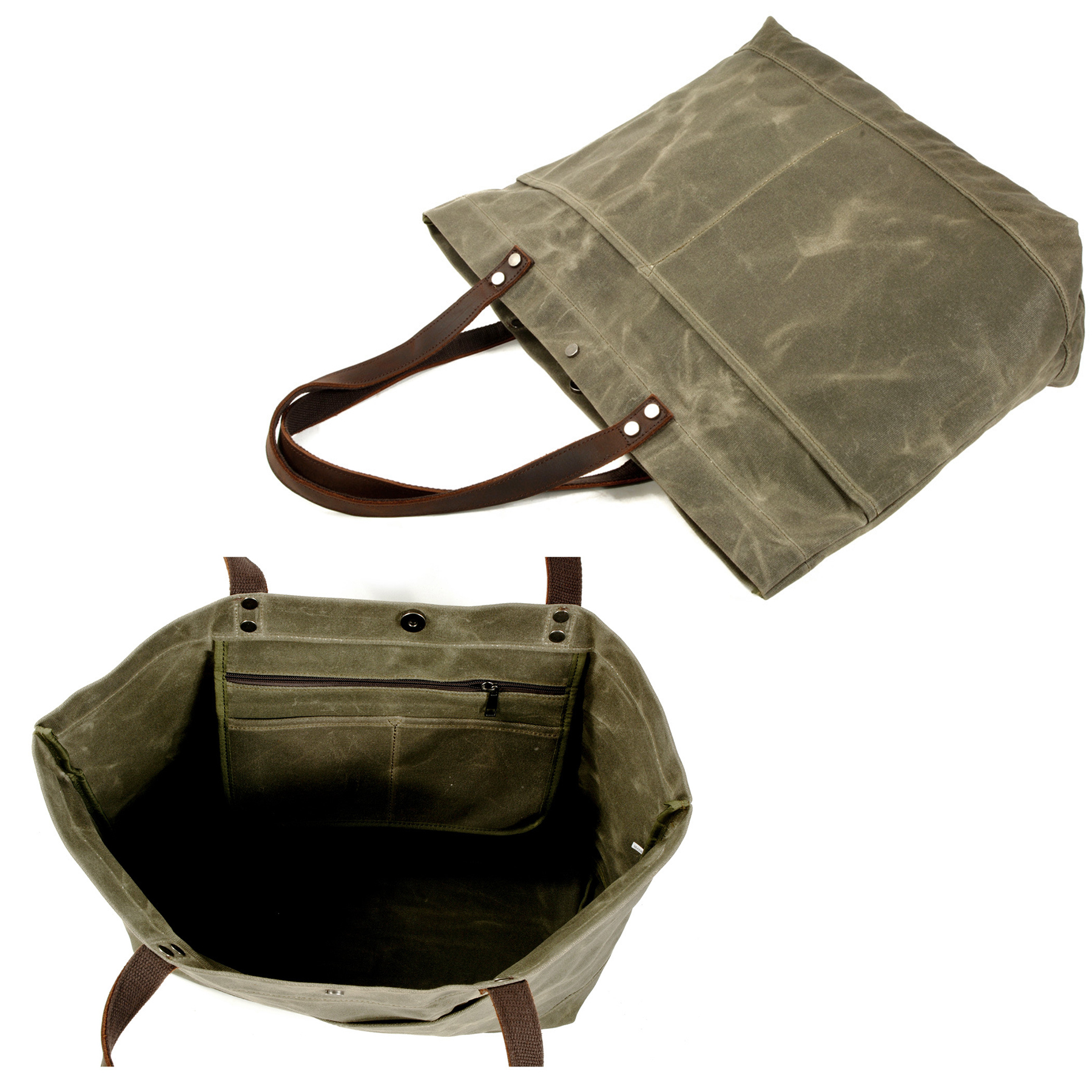 Waxed Canvas Travel Tote Bag 8