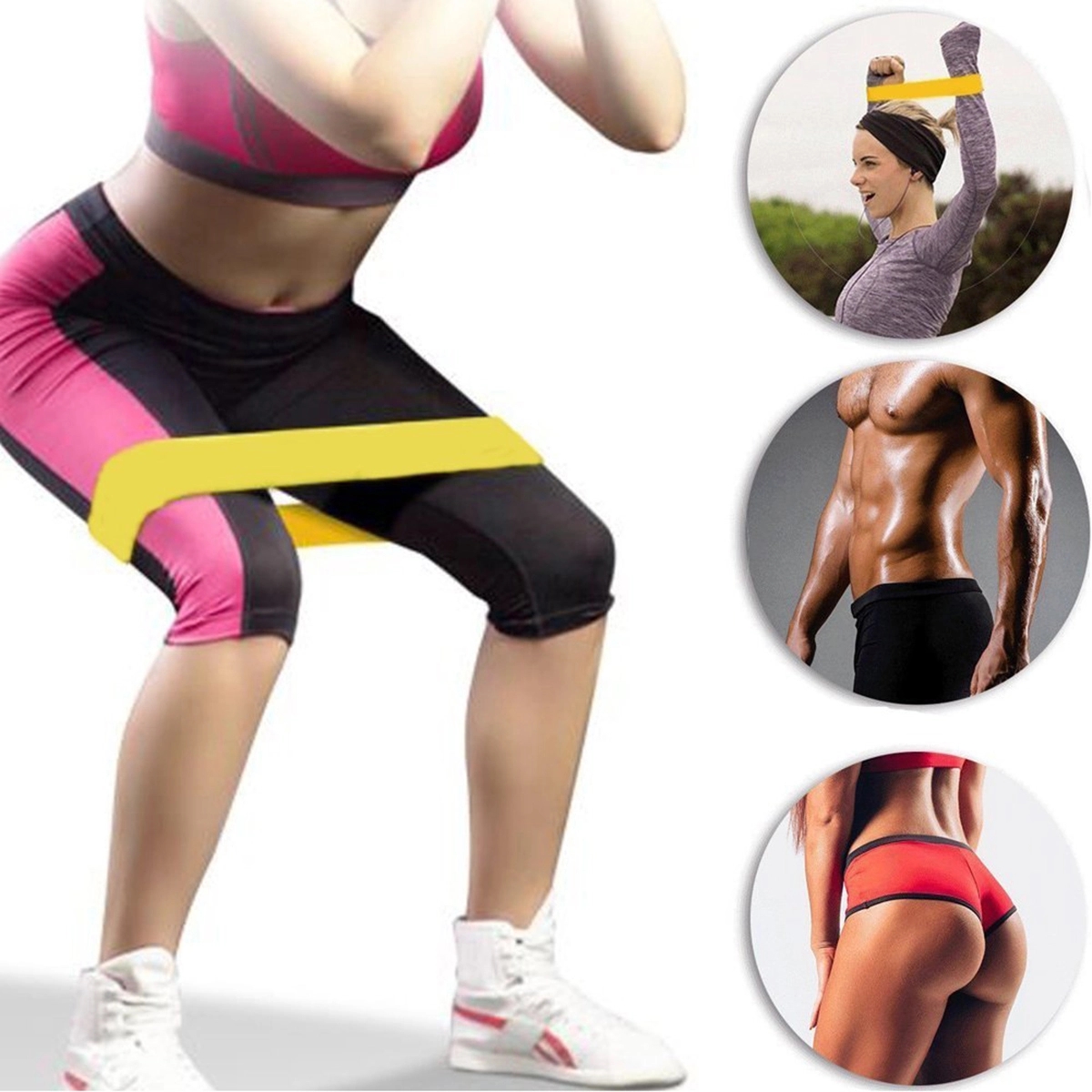Natural Latex 5 Different  Pounds Resistance Loop Bands Set 2