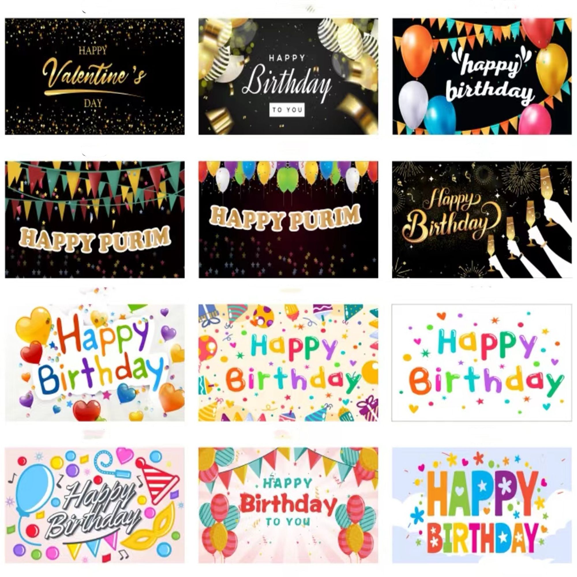 Happy Birthday Decorations Backdrop 3