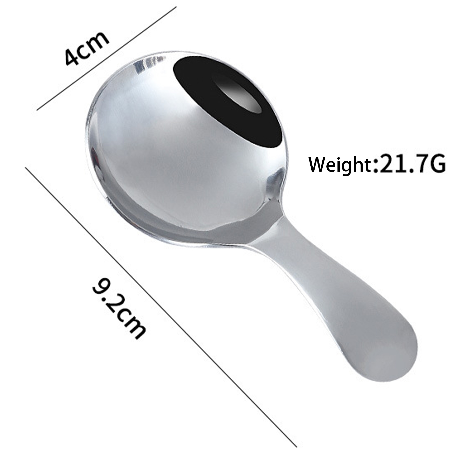 Stainless Steel Short Handle Round Spoon 2