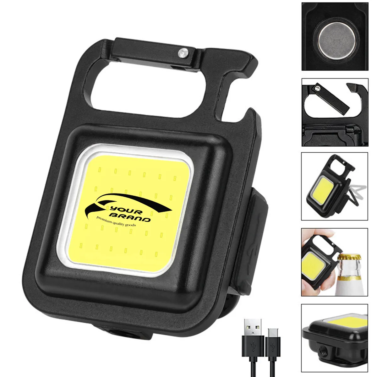 Camping Easter Emergency Rechargeable COB Keychain Light 2