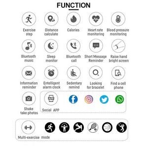 Wireless Fitness Tracker Smart Watch Band Sport Bracelet With Ergonomic Touch Screen 10