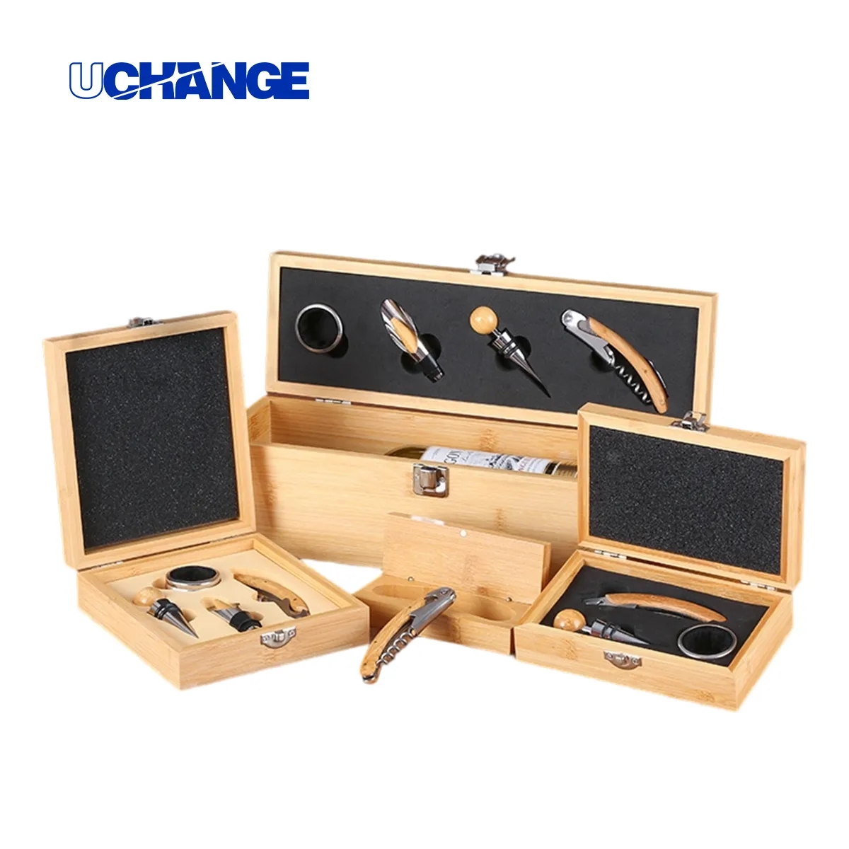 Wooden Box Wine Accessory Gift Set 16