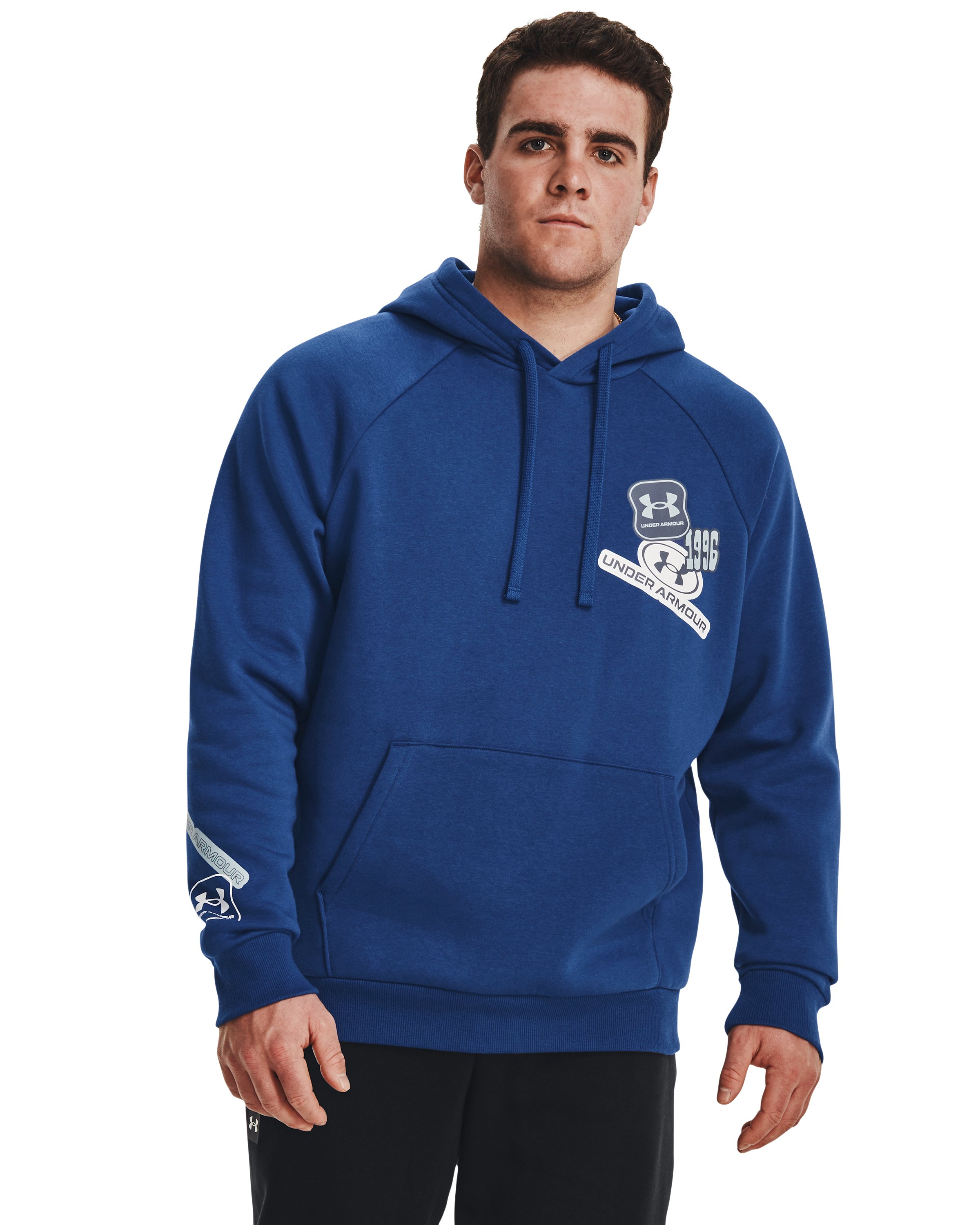 Men's UA Rival Fleece Graphic Hoodie, custom hoodie or sweatshirt with logo imprint 2