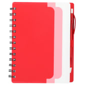 5" x 7" Recycled Dual Pocket Spiral Notebook w Pen 20