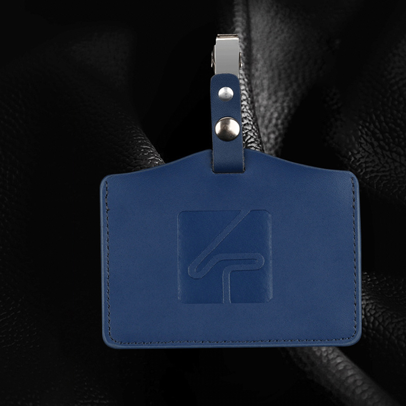Genuine Leather Badge Holder with Metal Buckle 6