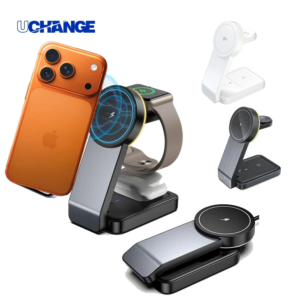 Qi2 MagSafe 3 In 1 Foldable Wireless Charging Stand 5
